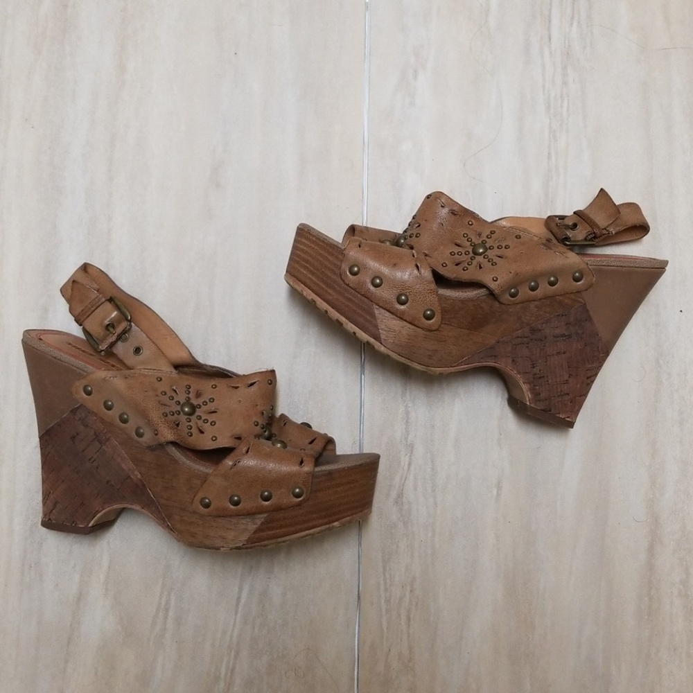 Miss Sixty Dallas Leather Wedge Sandal Shoe 36 6